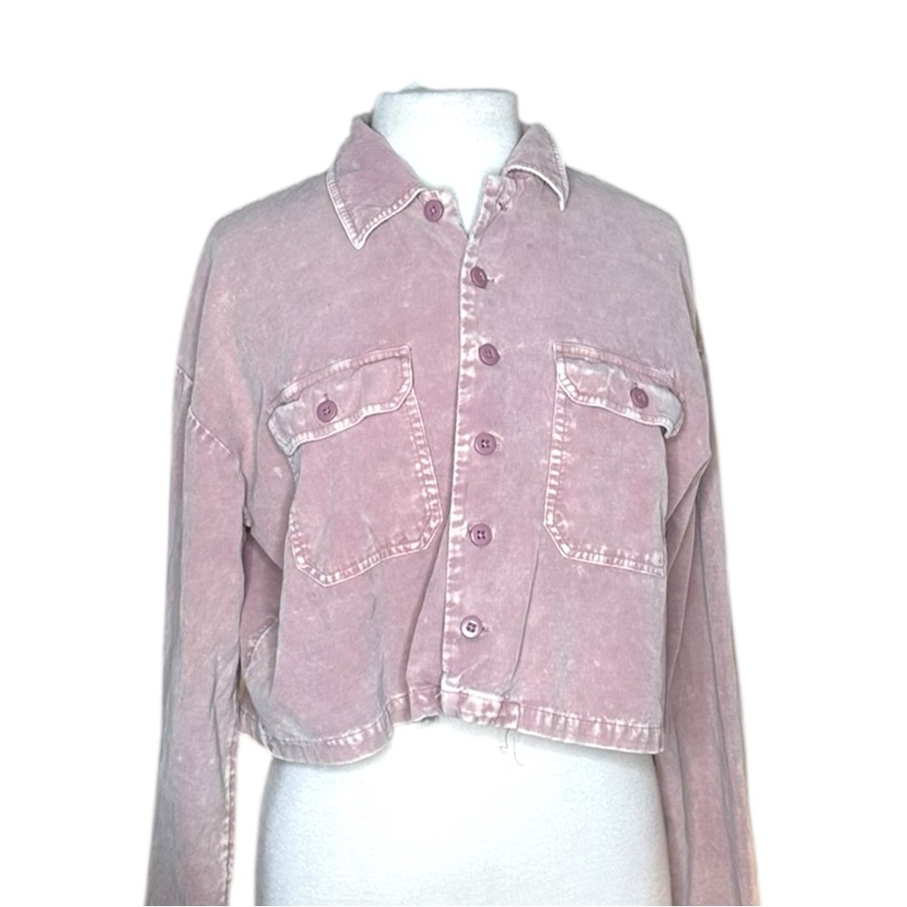 Forever 21 Pink Jean Jacket Ribbed Denim Light Weight Size M